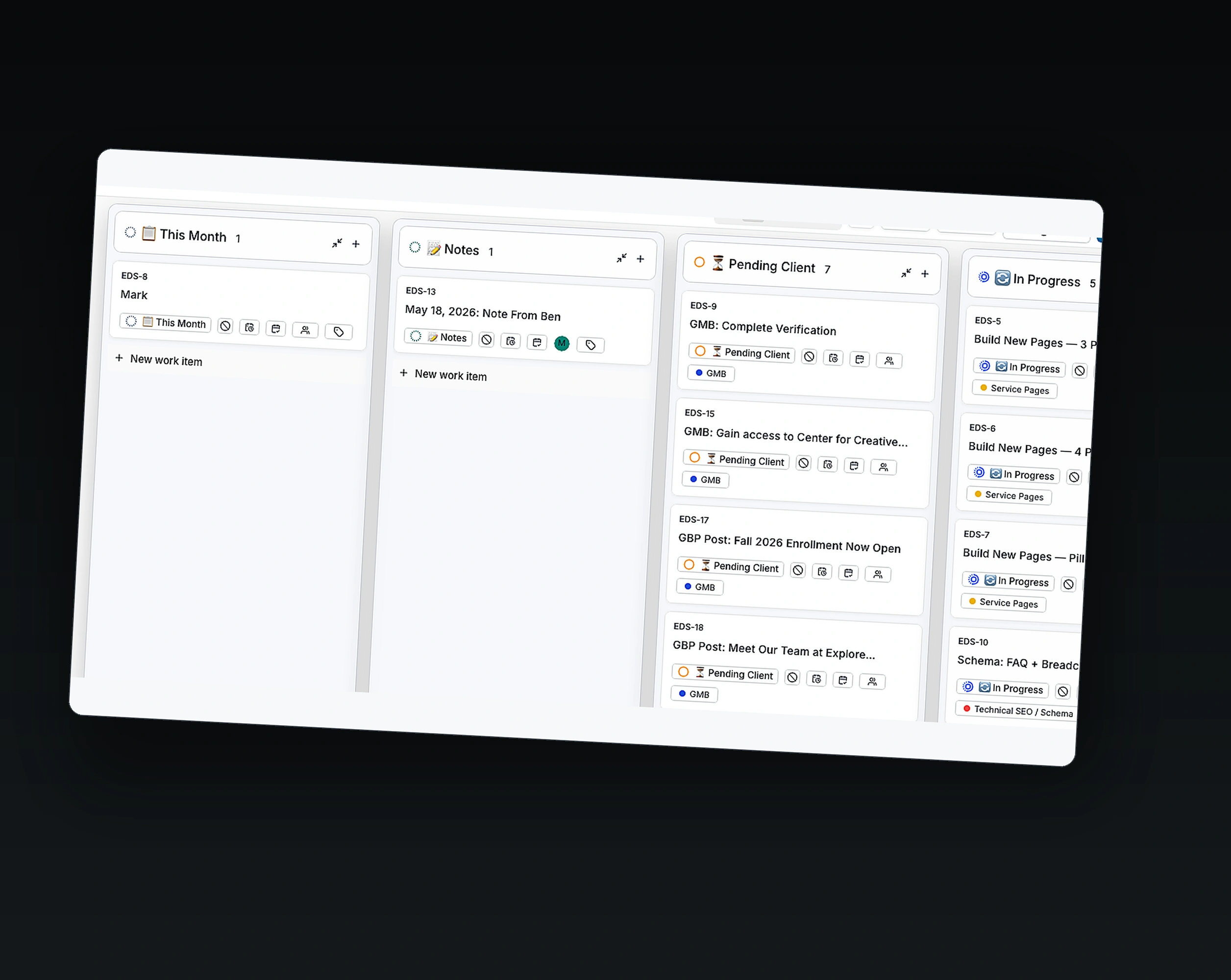 WhiteLabel repeatable client workspace setup